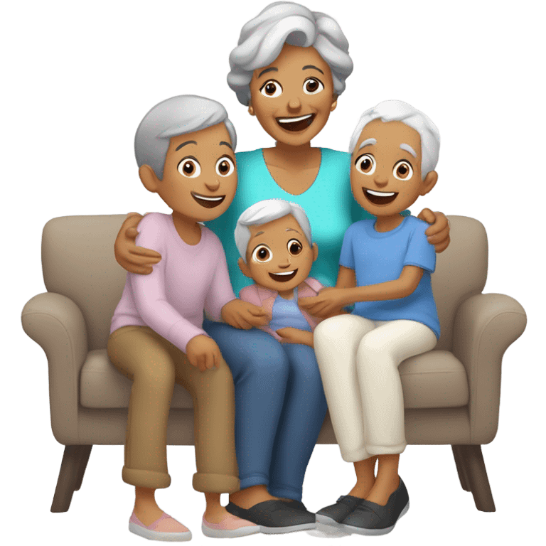 Gramma with grandkids emoji