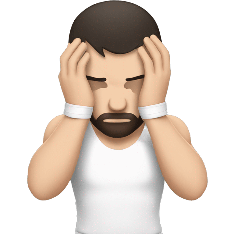 mma fighter hiding his face using hands emoji