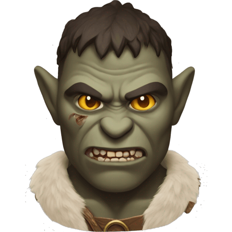 Brown Orc with a white palm on his face from the Lord of the Rings shows a heart emoji