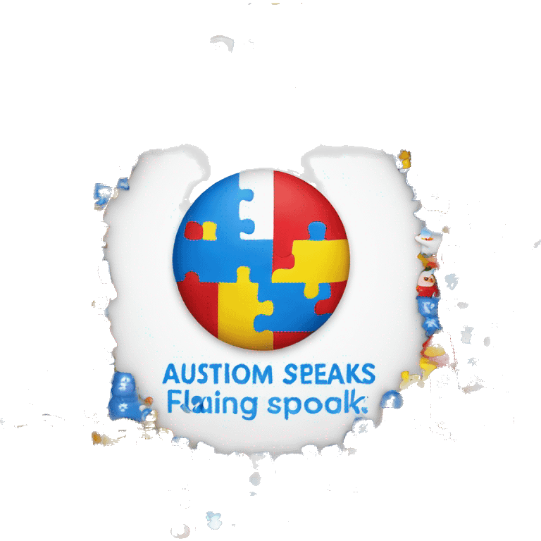 autism flag tha says "autism speaks" in the middle emoji