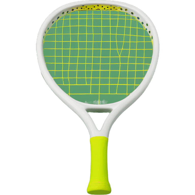 teardrop squash racquet in green with yellow handle emoji