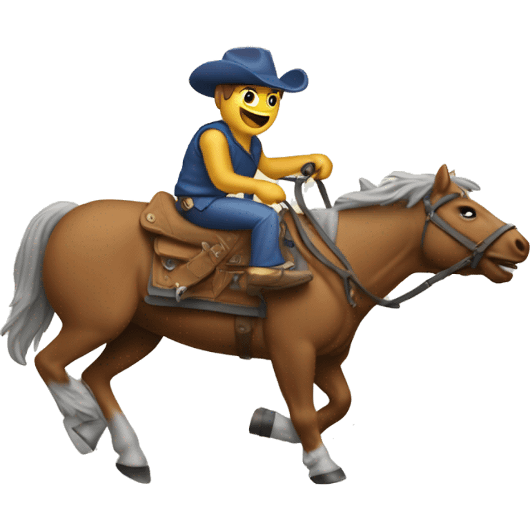 Buster bronco riding car emoji