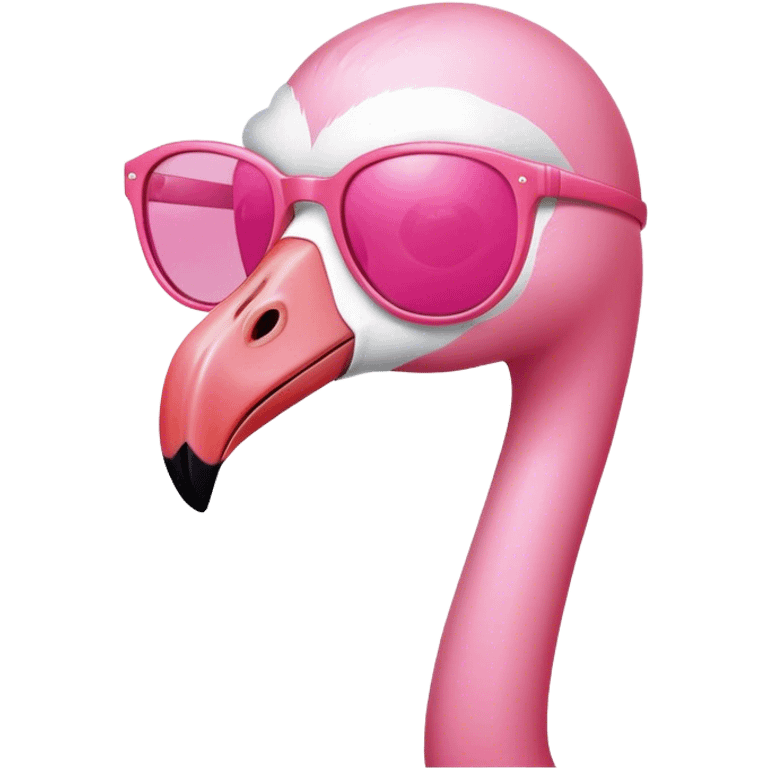 Pink flamingo with hot pink sunglasses  emoji