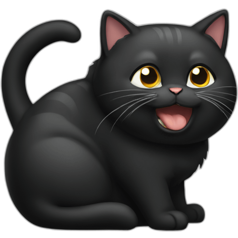 cat-black-chubby-hissing emoji