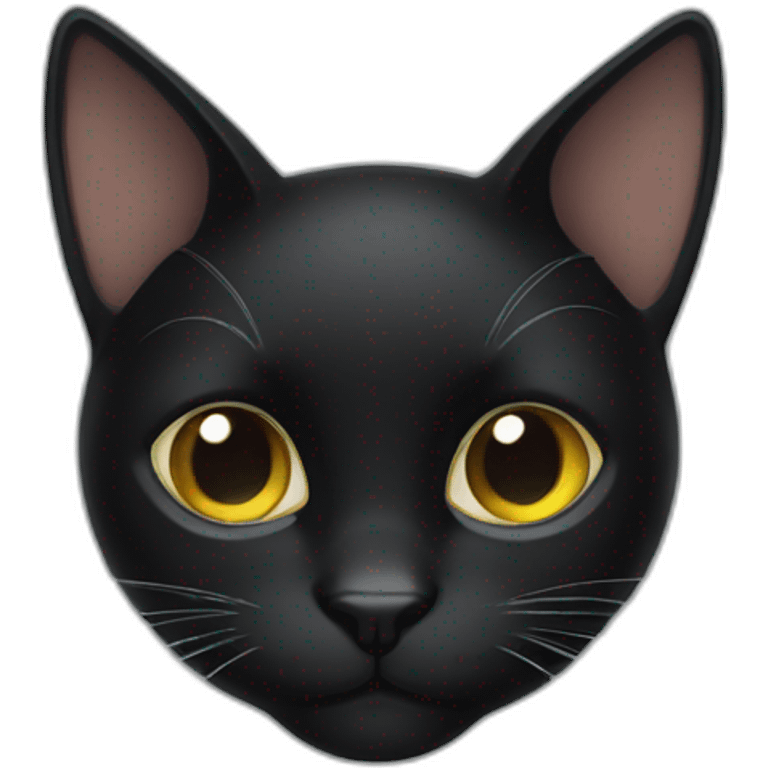 black cat with round ears emoji