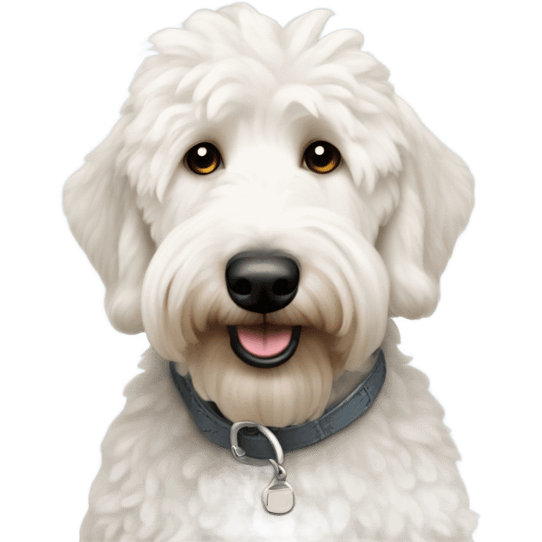 White Goldendoodle with mowhawk  emoji