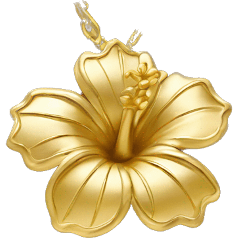 gold hibiscus necklace emoji