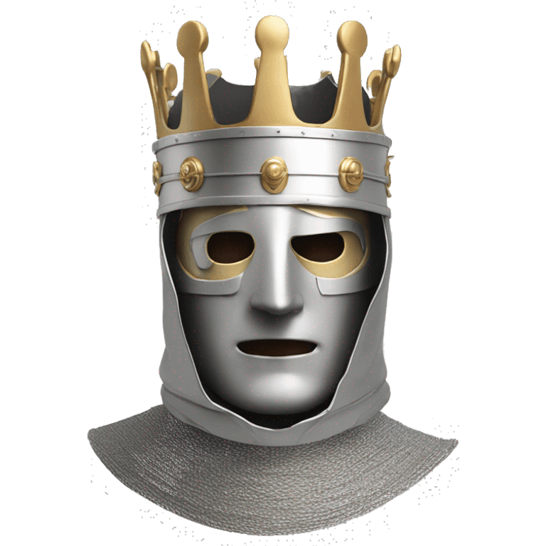 king baldwin IV in silver full face mask up emoji