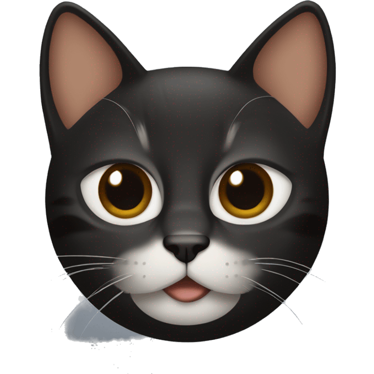 Cara de gato negro con manchitas marrones  emoji