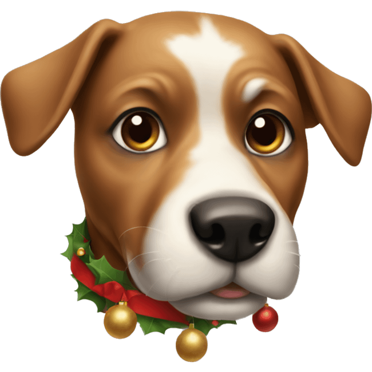 Christmas dog emoji