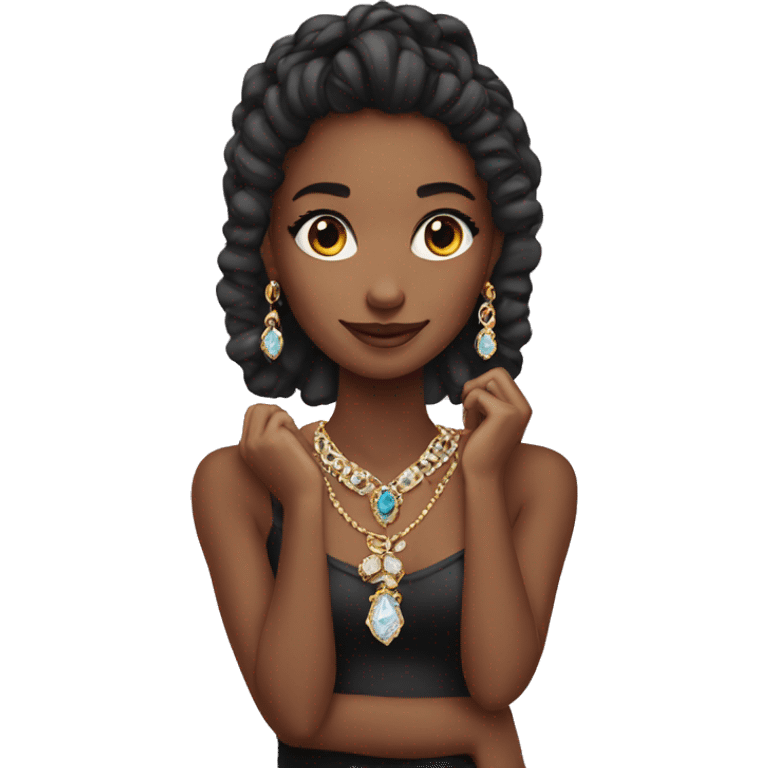 girls showcasing exquisite jewelry emoji