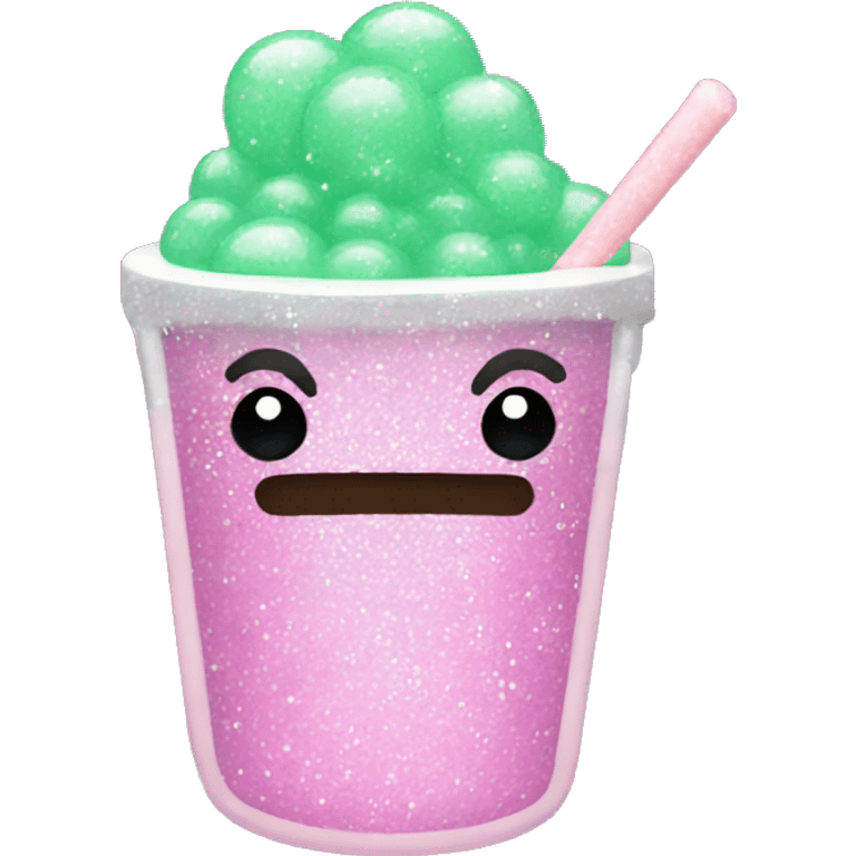 Make a glittery boba emoji