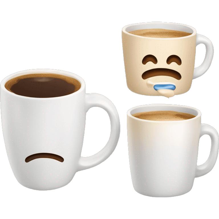 coffee in mug with a creamer design emoji