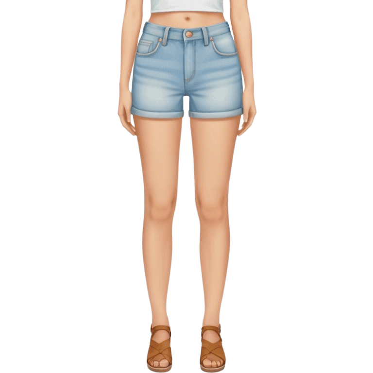 vintage light wash women's denim shorts emoji