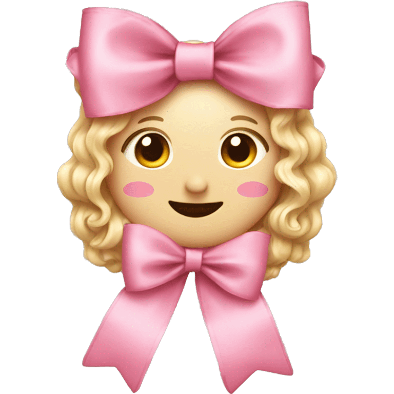 Pink bow with ruffles  emoji