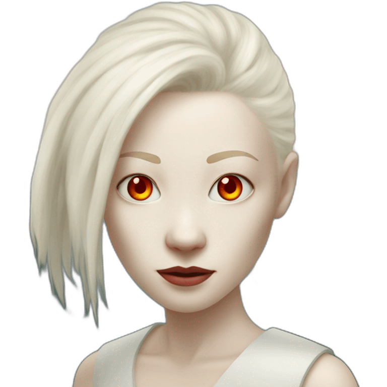 À woman albino Na’vi whit red eye from the movie avatar emoji