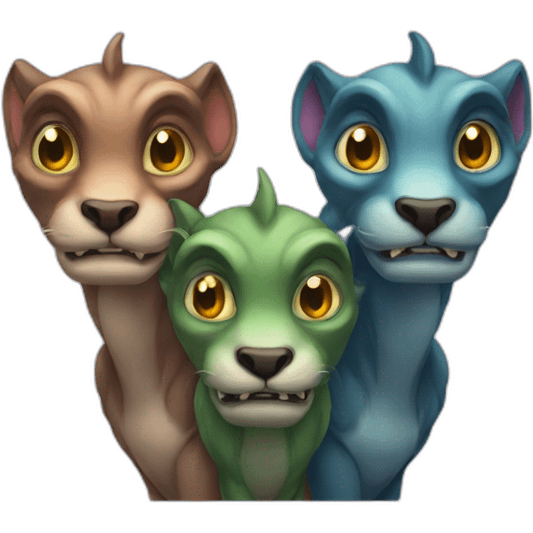 three headed chimera emoji