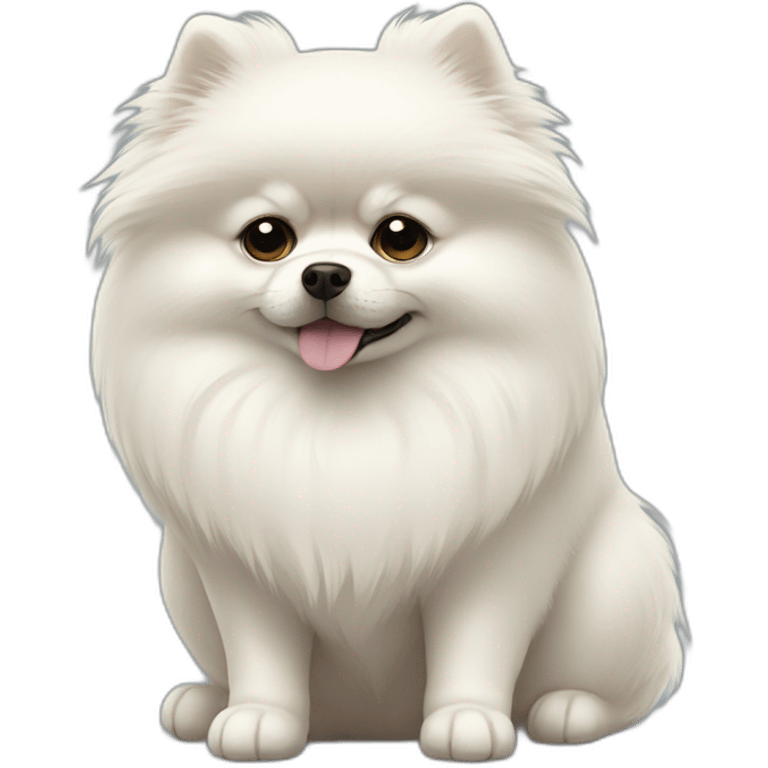 sad dog white pomeranian emoji