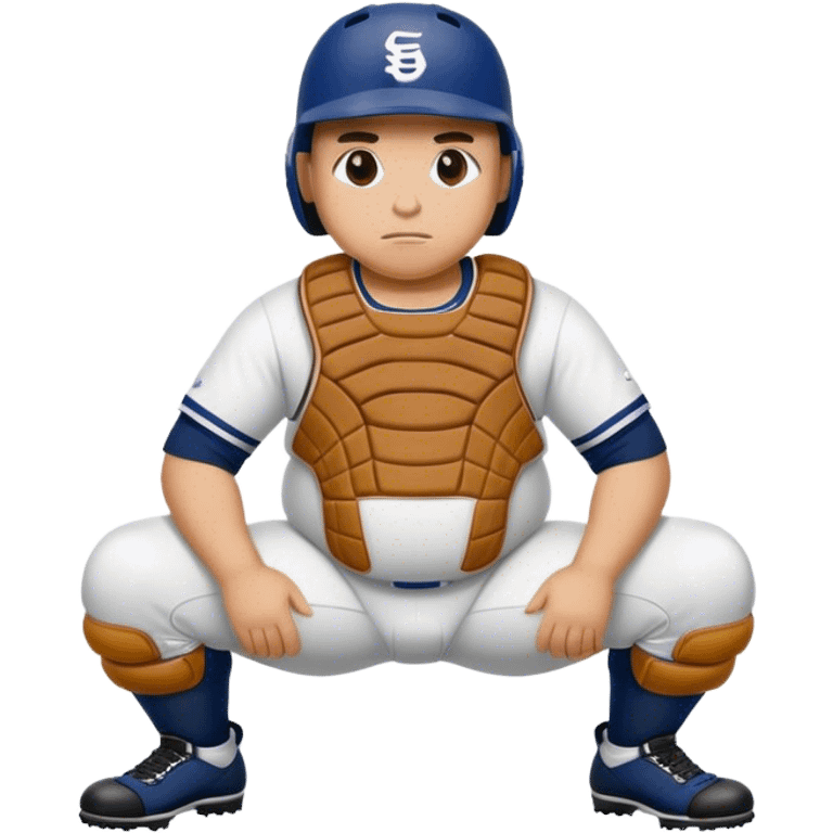 Baseball catcher crouch fat belly undies  emoji