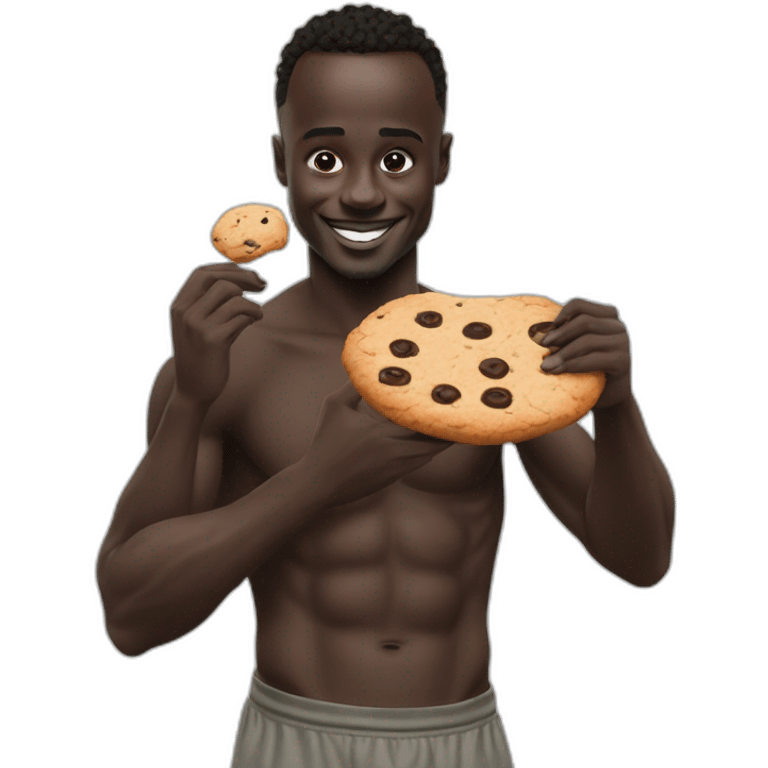 Sadio Mané eating cookie emoji