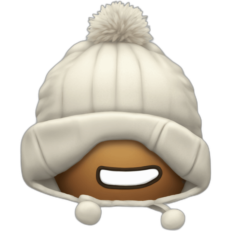 winter hat with ear flaps emoji