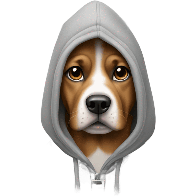 Dog wearing a hoodie emoji