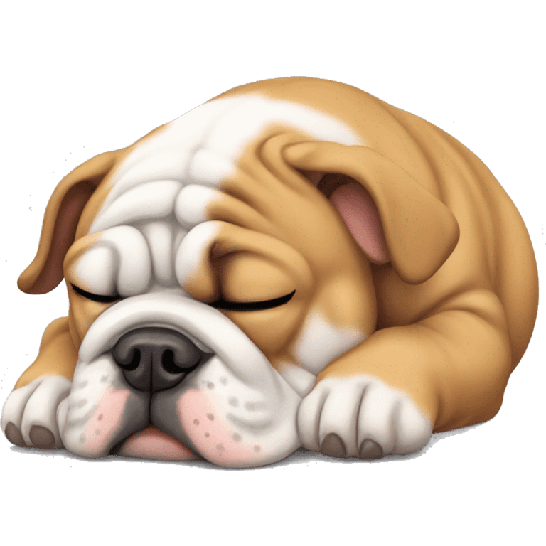 English bulldog sleeping emoji