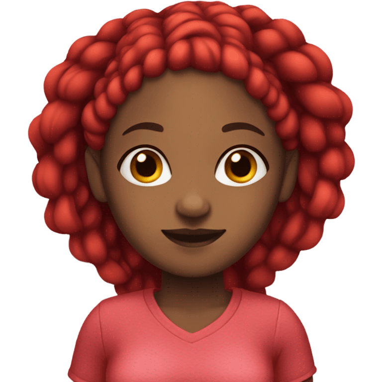 Black girl with red cornrows  emoji