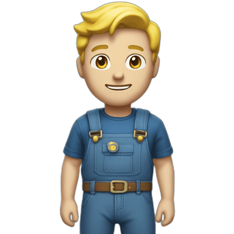 Vault boy in dungarees blue eyes emoji