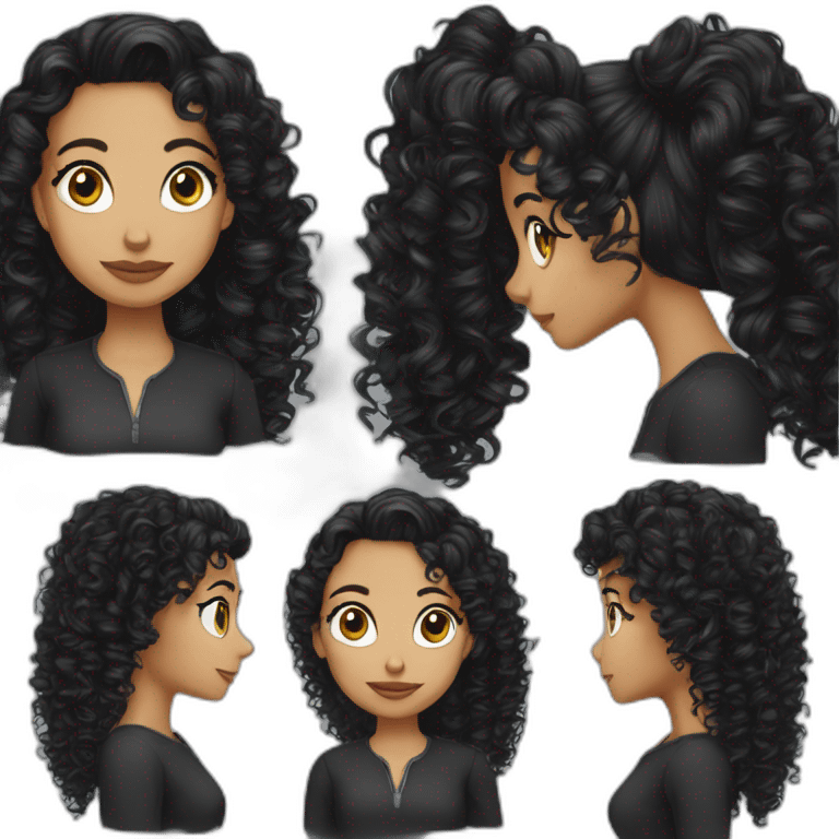 Sophia Loreen black curls pony emoji