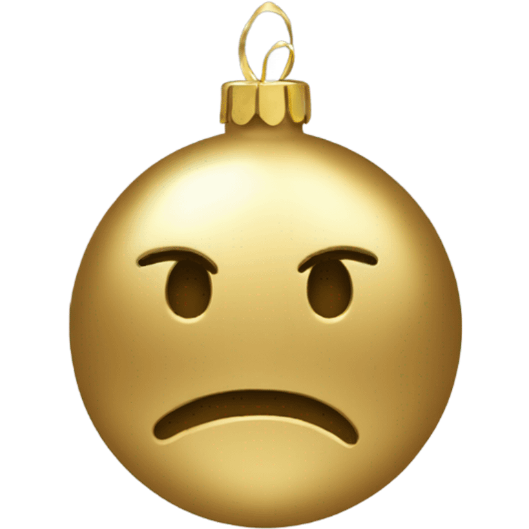 A metallic Christmas gold ornament emoji