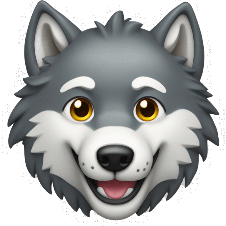 Happy wolf head emoji