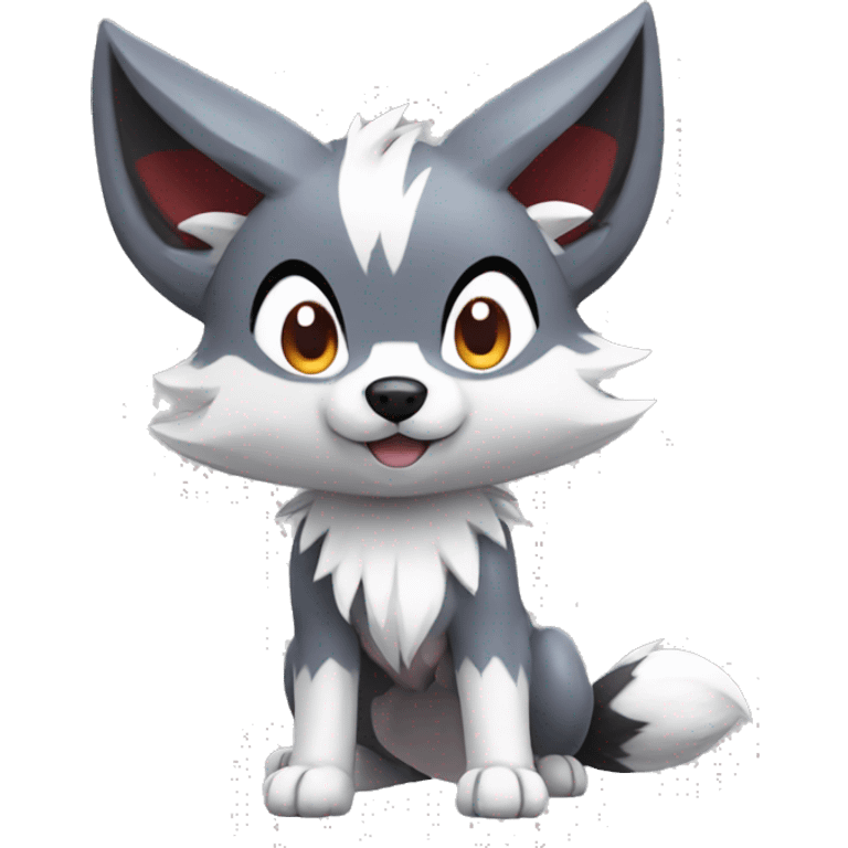 Kawaii Chibi Poochyena-Lycanroc-Pokémon Full Body emoji