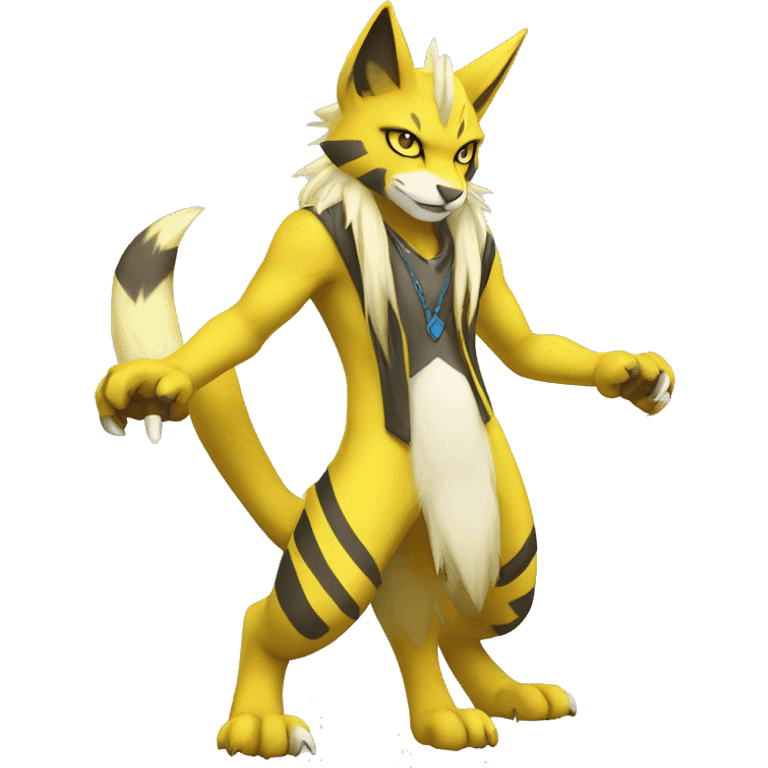 Yellow lombax-Zeraora-Renamon-cat full body emoji