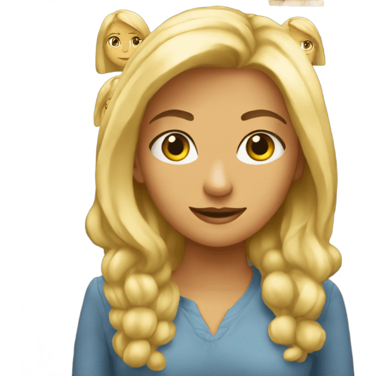 blonde girl makes “i don’t know” emoji