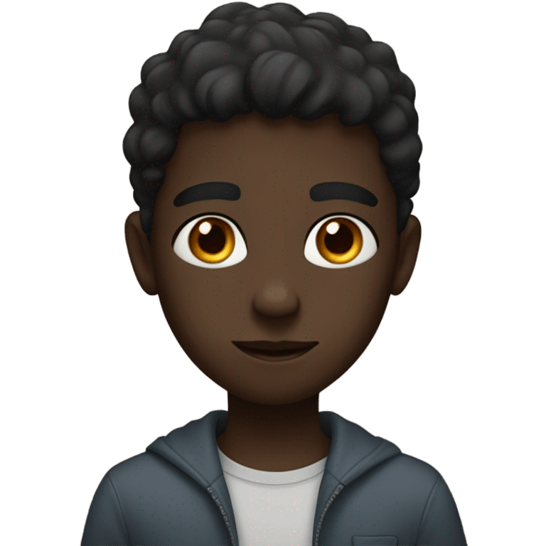 dark-skinned boy portrait looking emoji