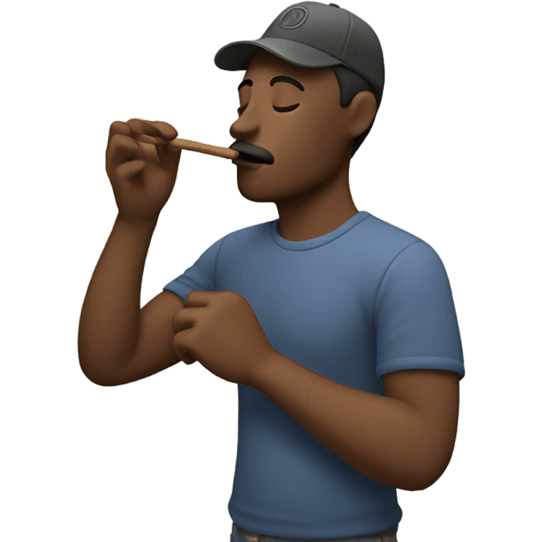 A guy smoking a blunt emoji