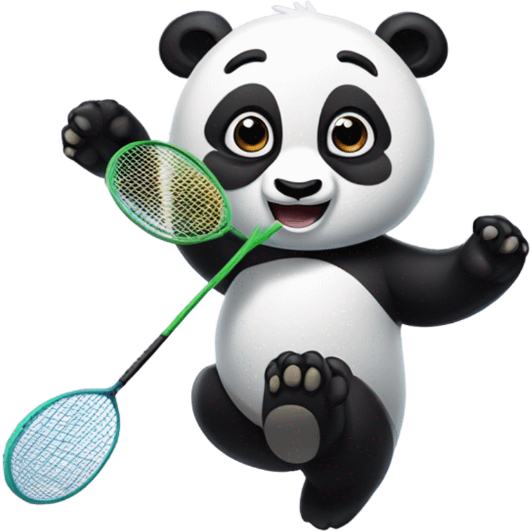 Panda playing badminton emoji