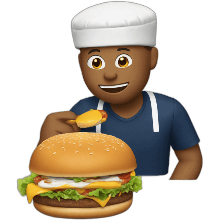 Mbappé qui mange un burger emoji