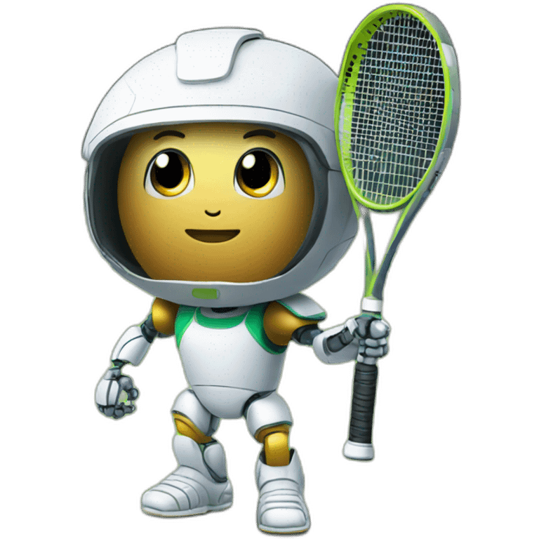 Robot potato in tennis uniform emoji