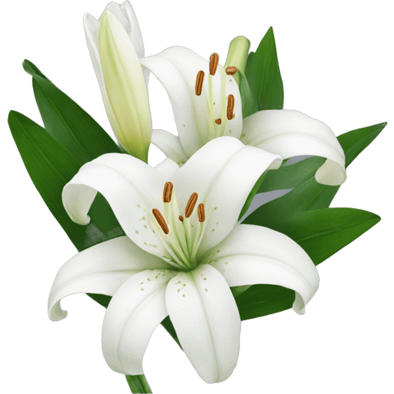 Bouquet of white lilies  emoji