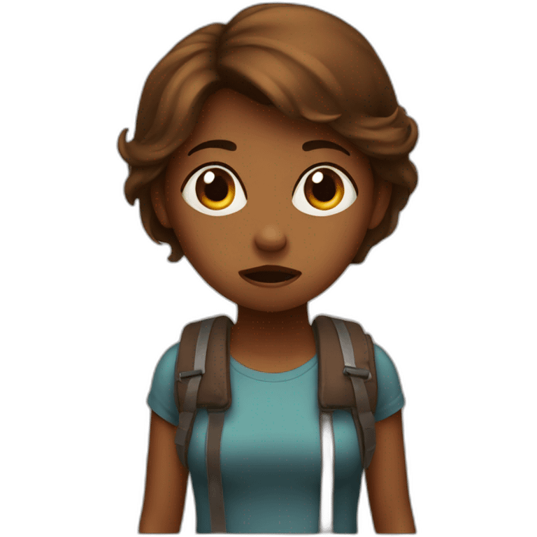 scared girl brown emoji