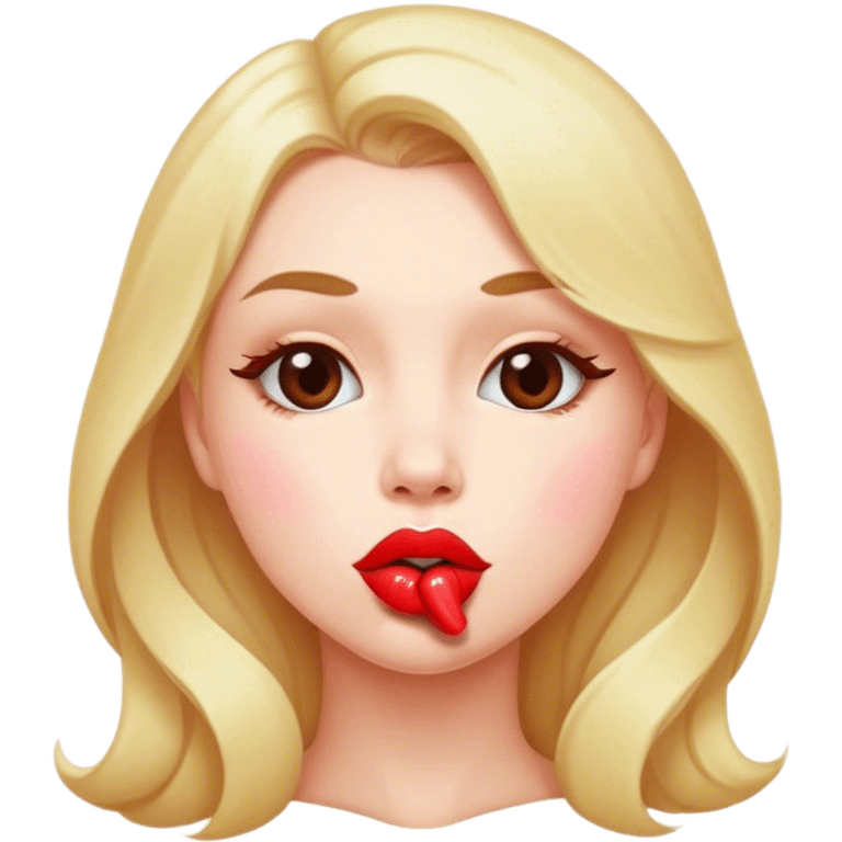 A girl with a kiss emoji