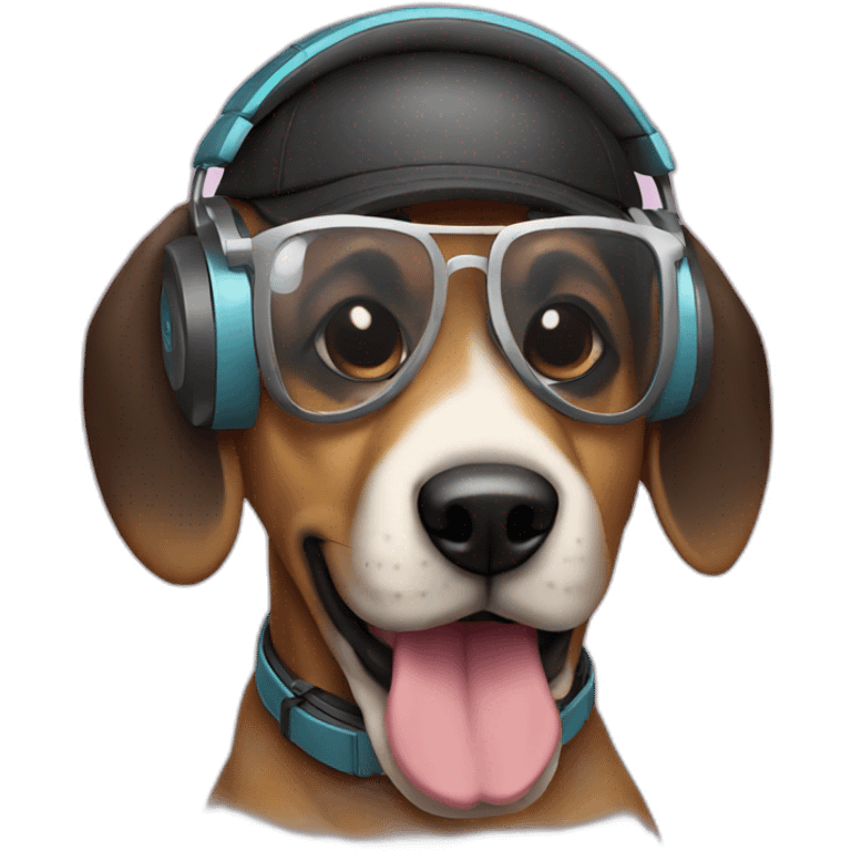 a dog dj emoji