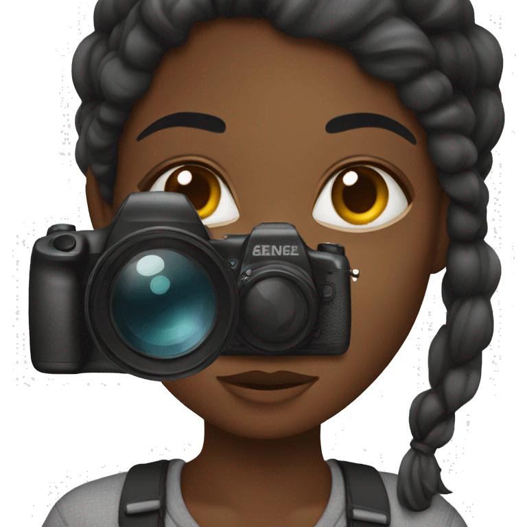 black girl with camera emoji