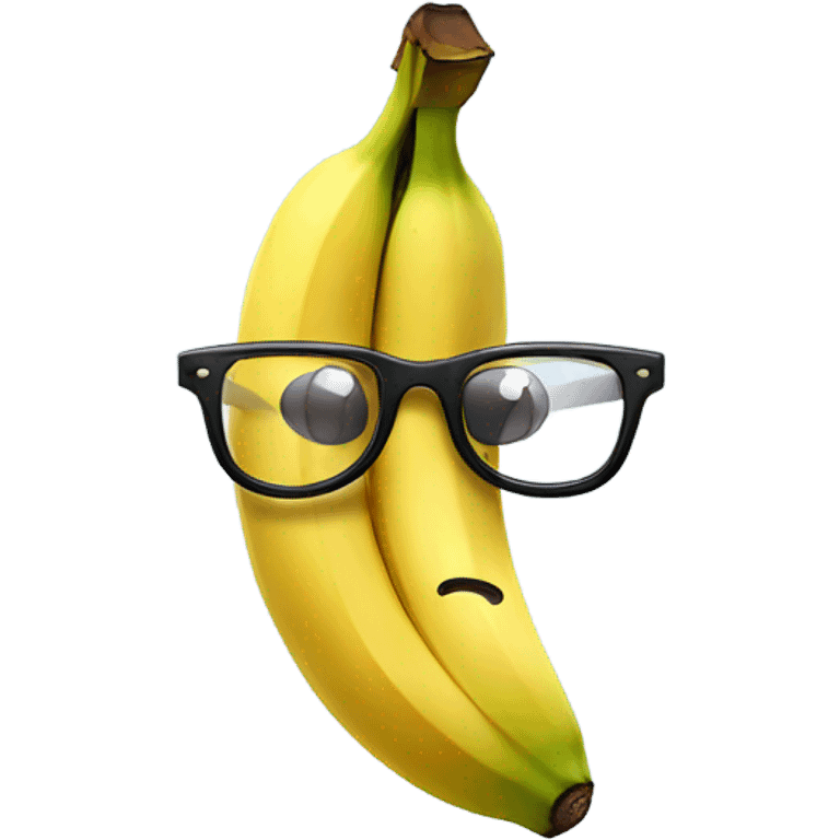 Banana with dog nose and big glasses emoji