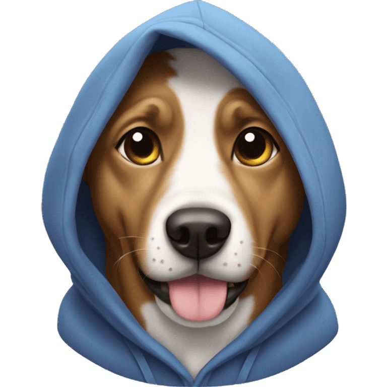 Dog wearing hoodie emoji