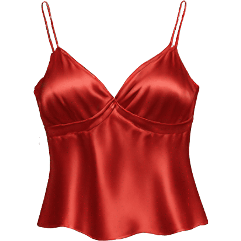 Hyper Realistic isolated red silk camisole top. emoji