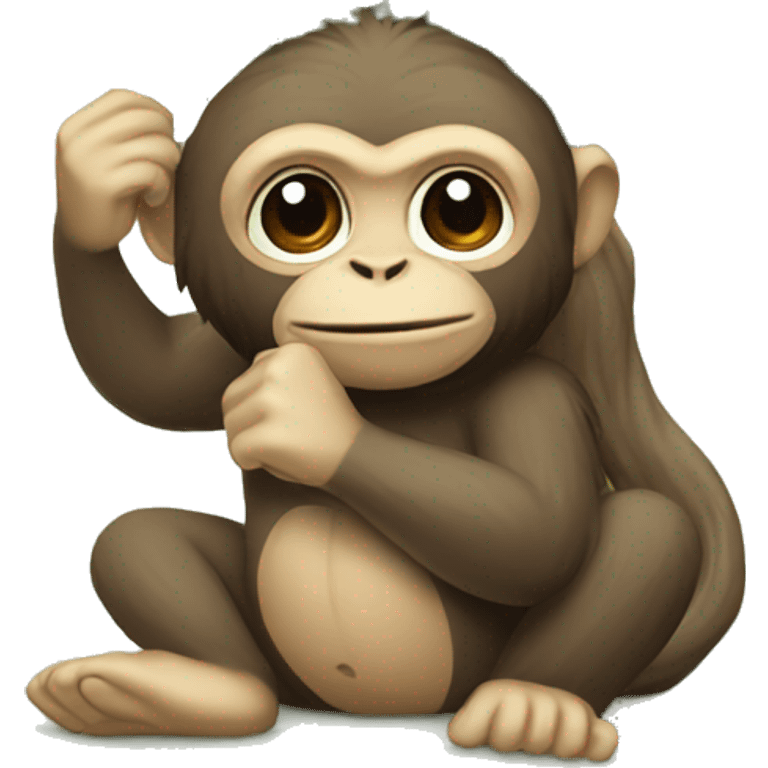 A monkey holding a tree emoji