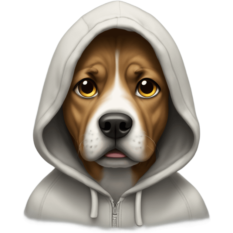 crying dog with hoodie on emoji